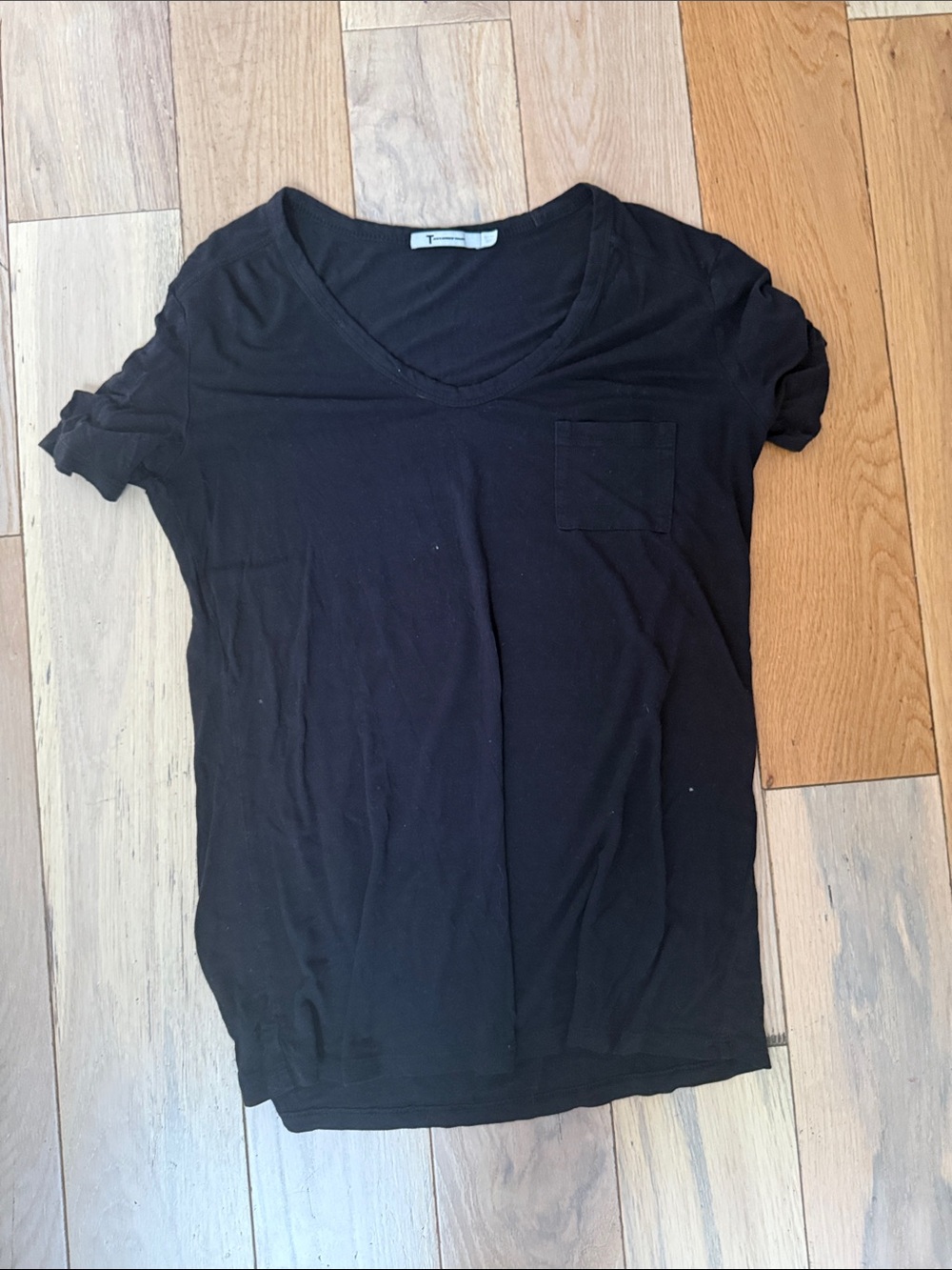 Alexander Wang Black V-Neck Pocket Tee